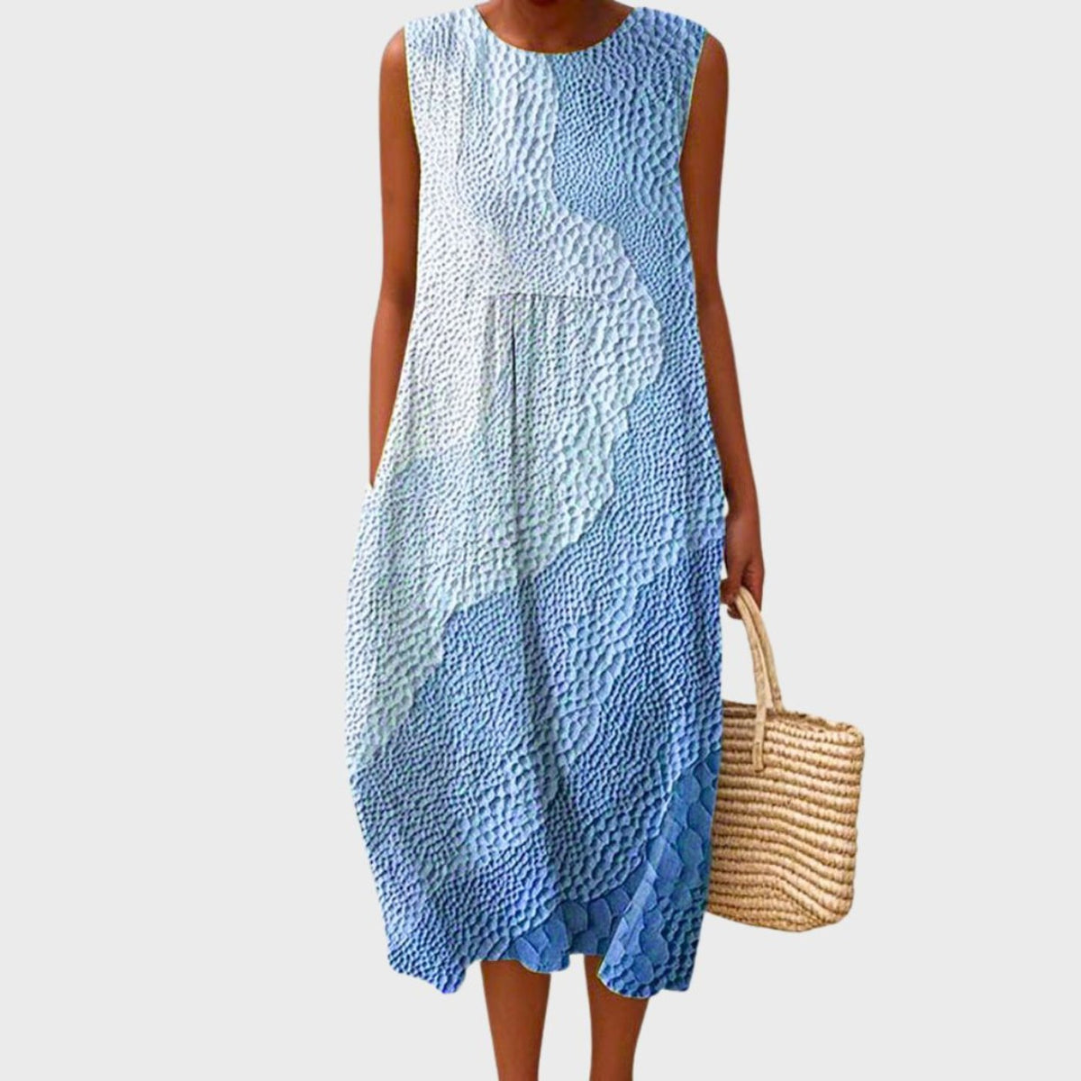 Women's Midi Dress | Tiered Plaid Design & Sleeveless Summer Comfort