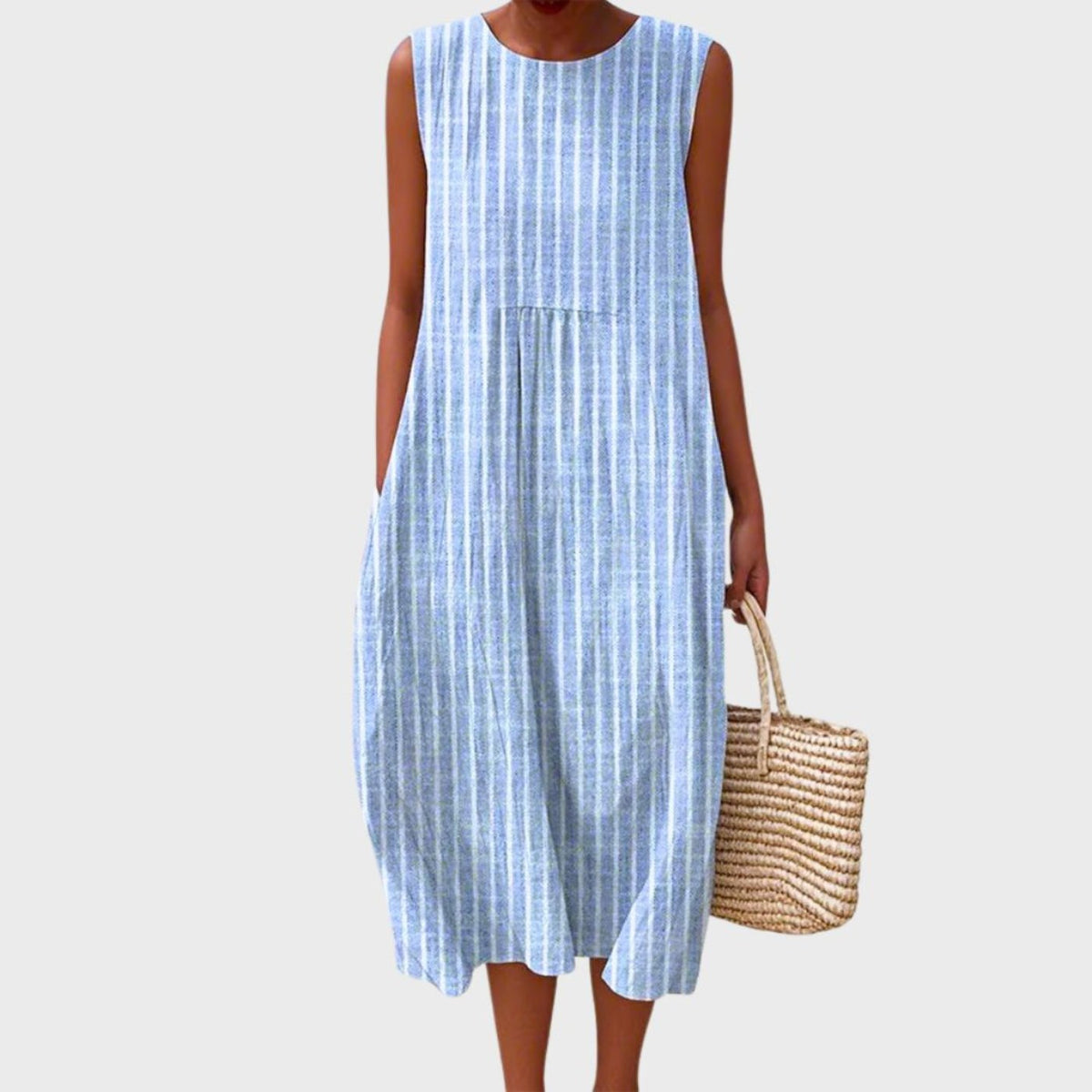 Women's Midi Dress | Tiered Plaid Design & Sleeveless Summer Comfort