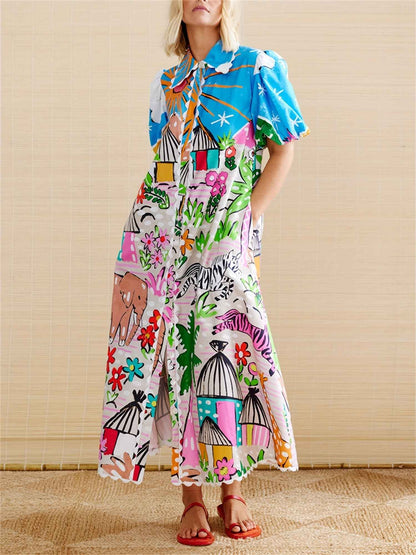 Women's Midi Dress | Tropical Print Design