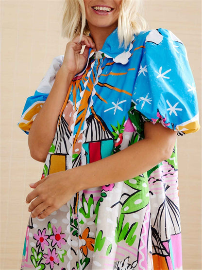 Women's Midi Dress | Tropical Print Design