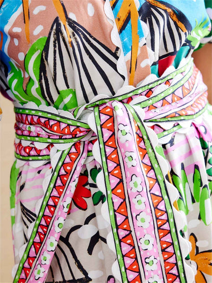 Women's Midi Dress | Tropical Print Design