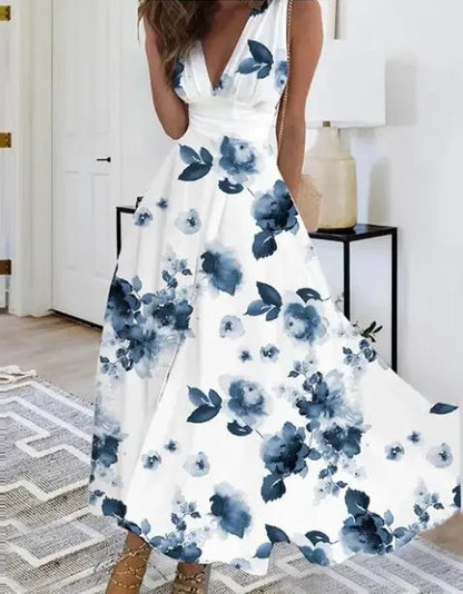 Women's Midi Dress | V-Neck A-Line Silhouette