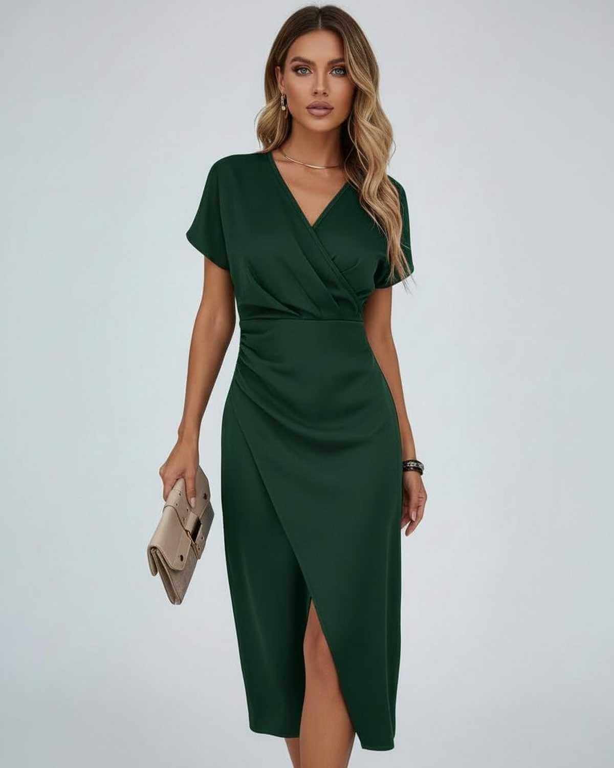 Women's Midi Dress | Wrap Waist & Split Hem