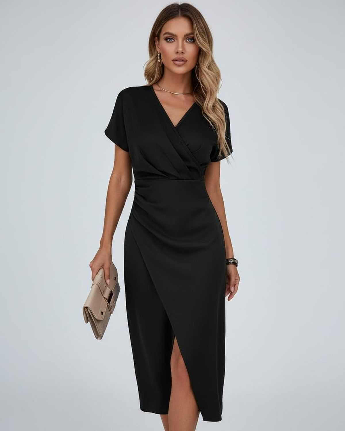 Women's Midi Dress | Wrap Waist & Split Hem