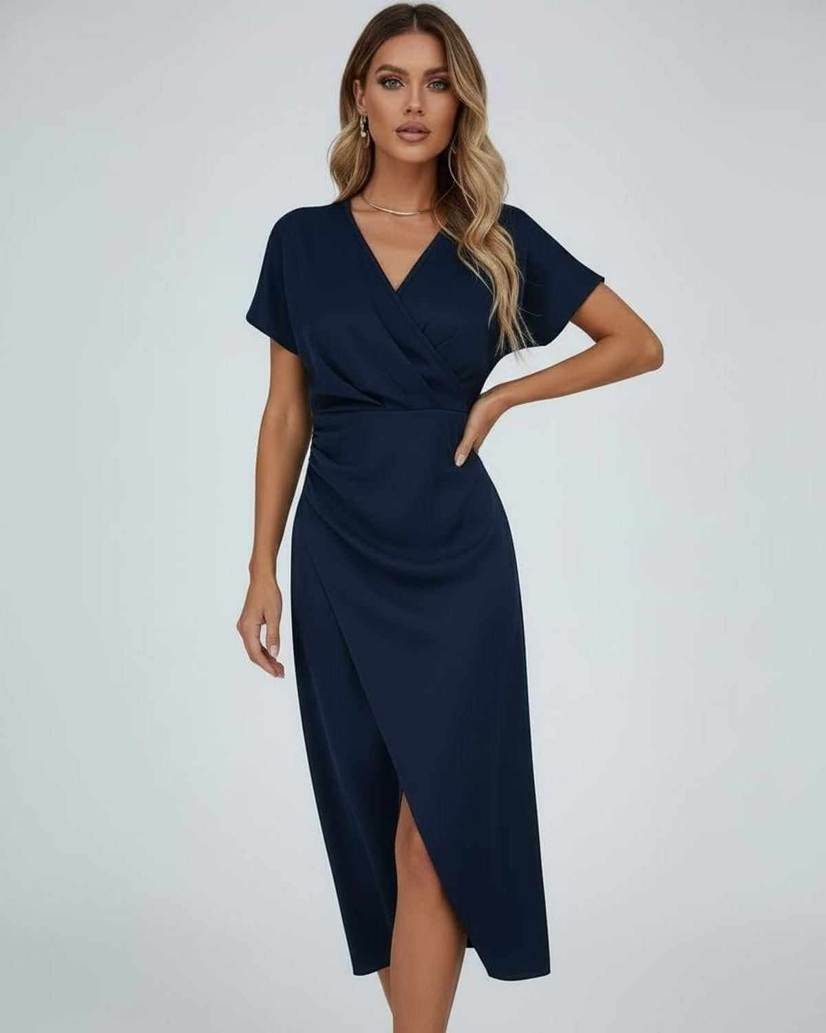 Women's Midi Dress | Wrap Waist & Split Hem