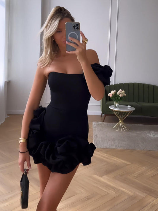 Women's Mini Dress | Fitted Silhouette & Ruffle Hem Party Style