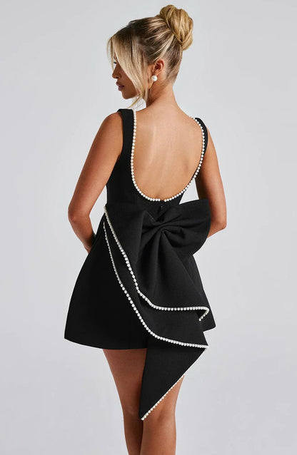 Women's Mini Dress | Sculptural Back Bow