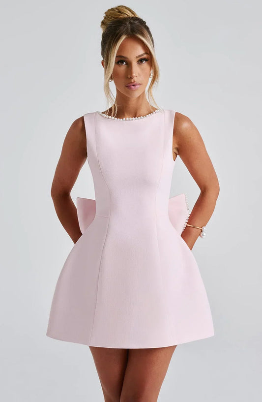 Women's Mini Dress | Sculptural Back Bow