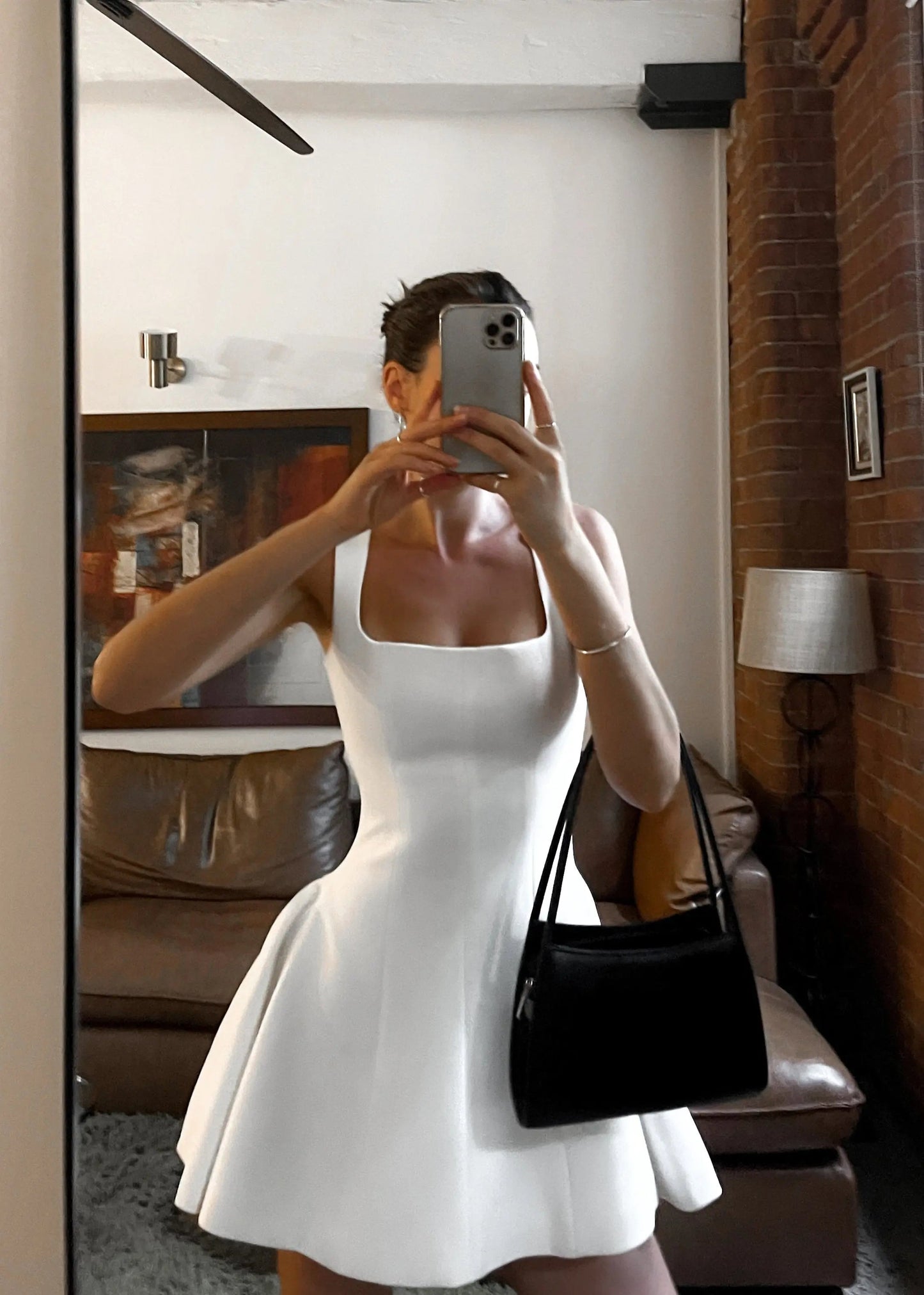 Women's Mini Dress | Square Neck & Fit and Flare
