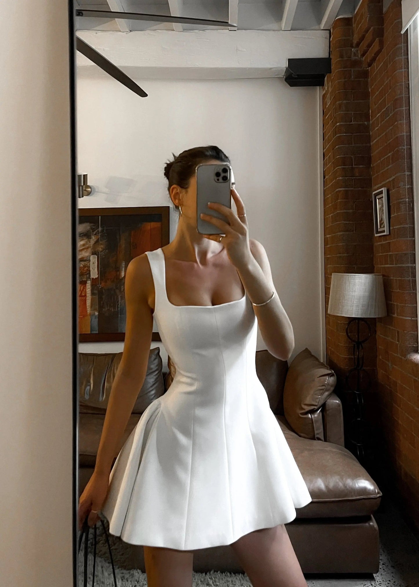 Women's Mini Dress | Square Neck & Fit and Flare