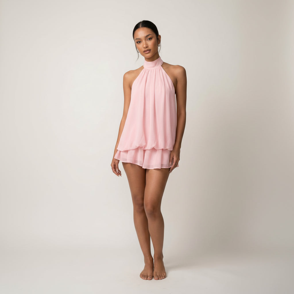 Women's Mini Dress | Tie Back & Sleeveless Summer Style