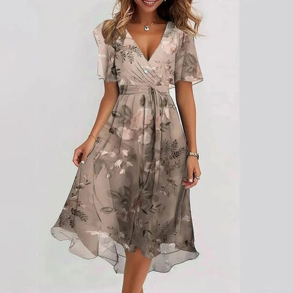 Women's Mini Dress | Wrap V-Neck & A-Line