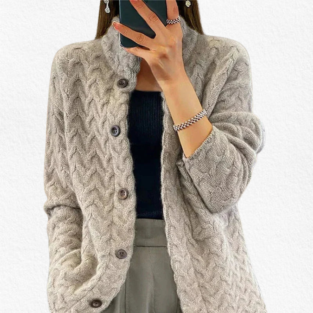 Women's Open Front Knitted Cardigan Long Sleeve Relaxed Fit