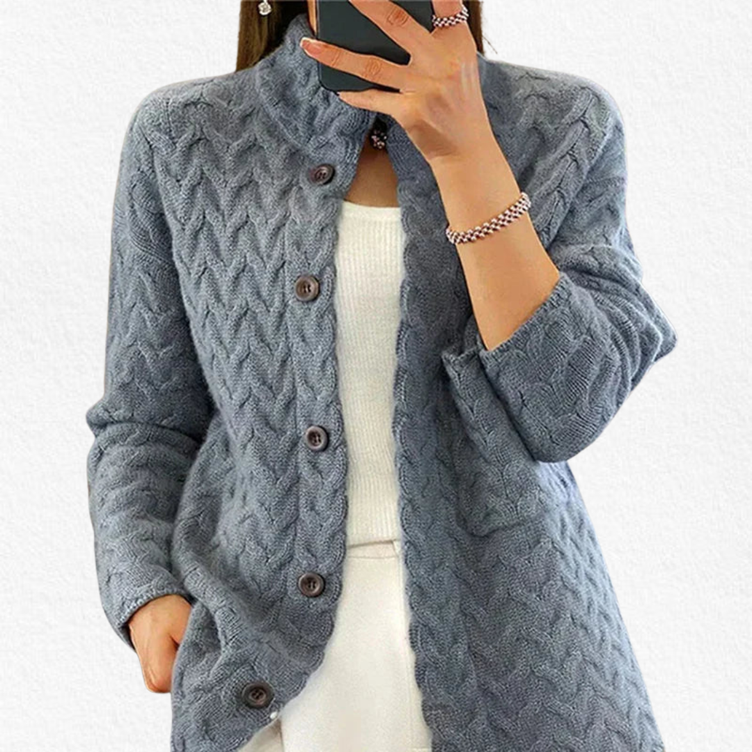 Women's Open Front Knitted Cardigan Long Sleeve Relaxed Fit