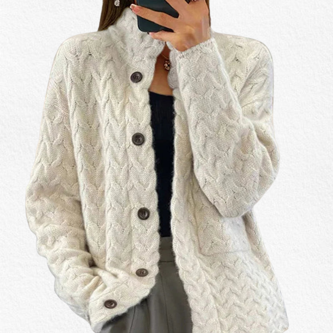 Women's Open Front Knitted Cardigan Long Sleeve Relaxed Fit