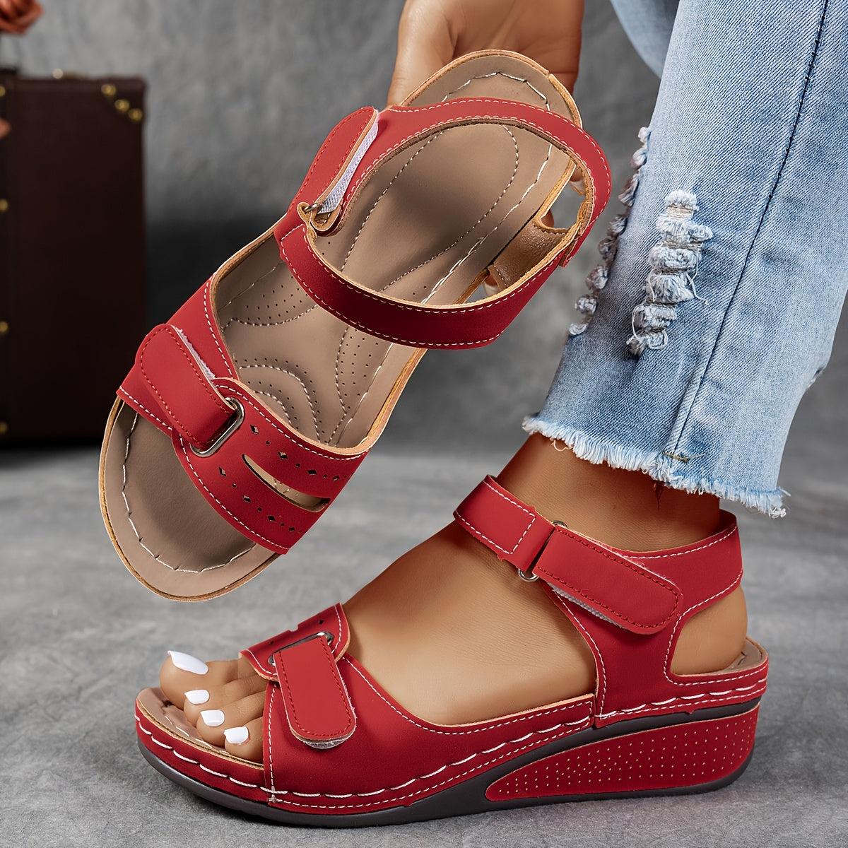 Women's Orthopedic Sandals | Adjustable Straps & Cushioned Wedge Support
