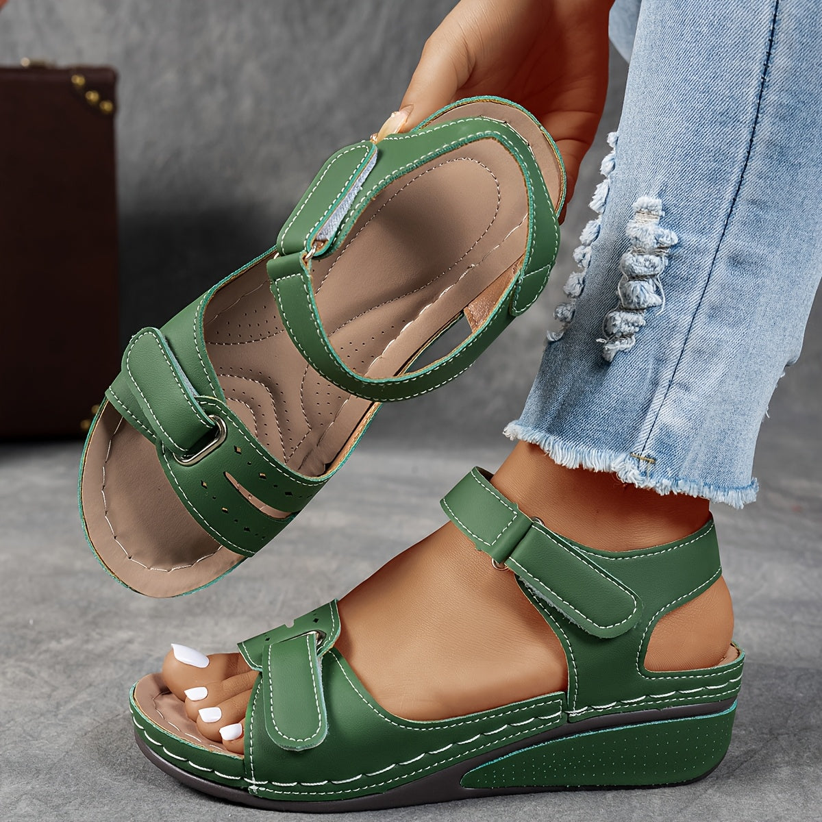 Women's Orthopedic Sandals | Adjustable Straps & Cushioned Wedge Support