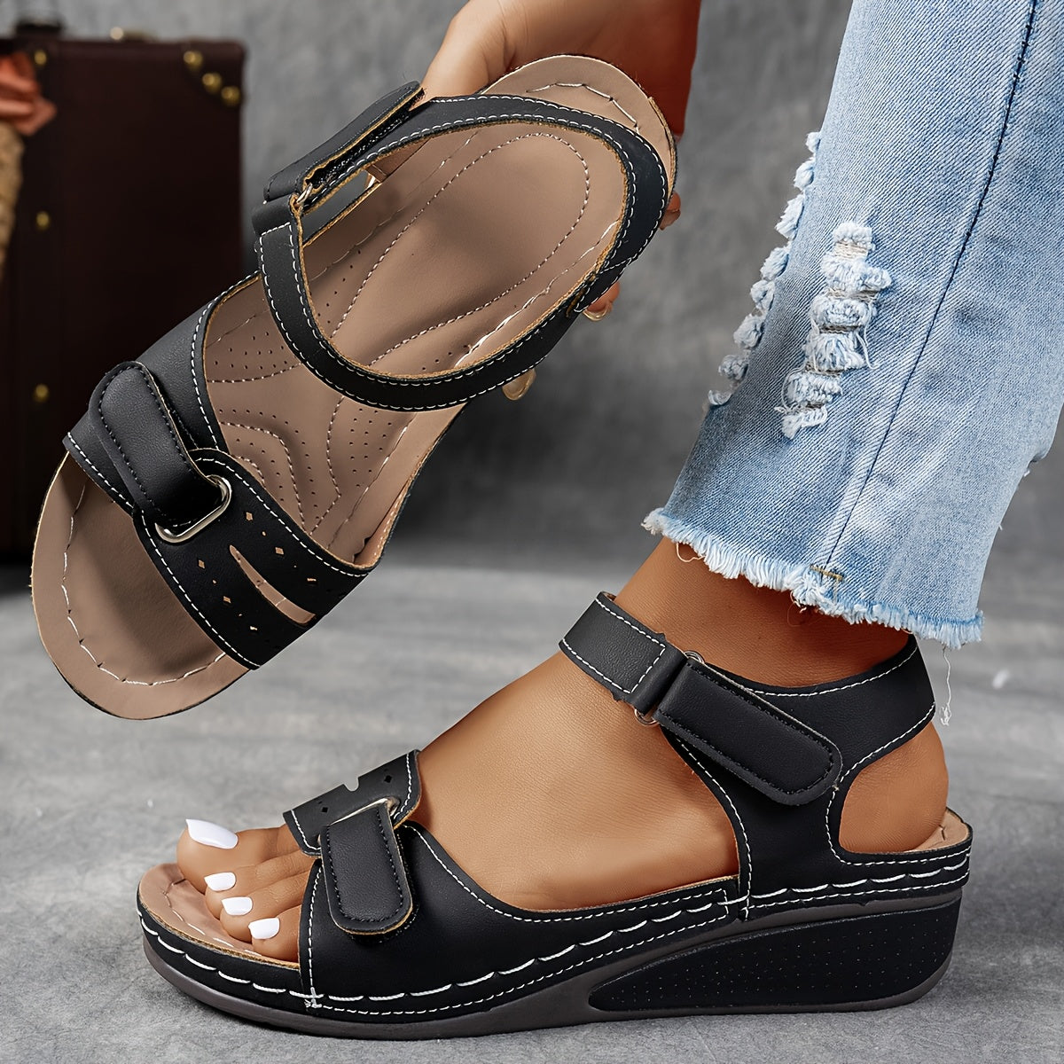 Women's Orthopedic Sandals | Adjustable Straps & Cushioned Wedge Support