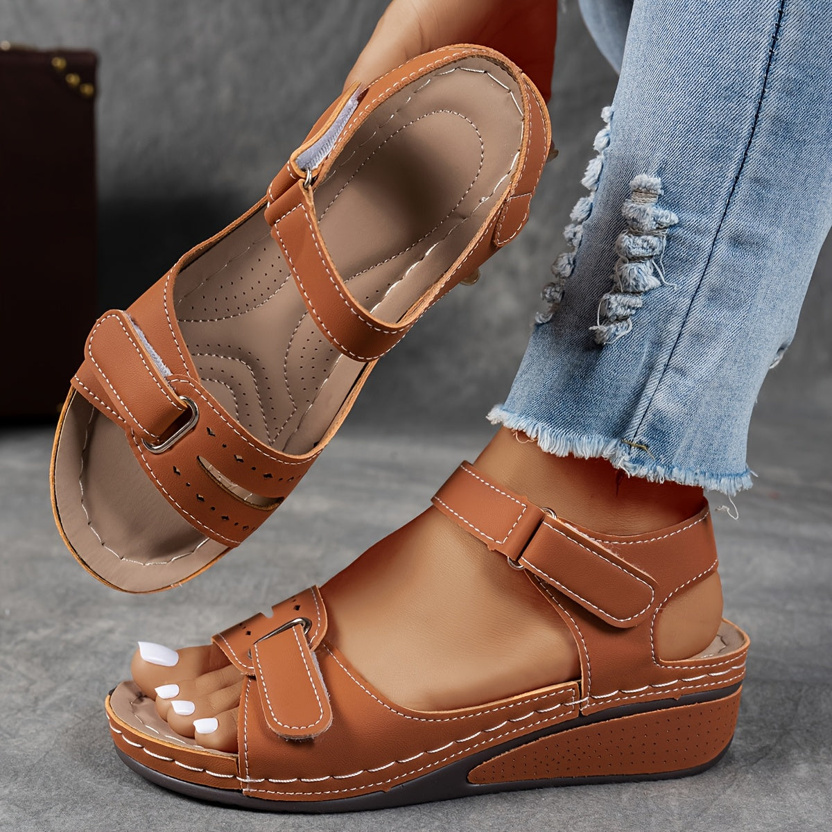 Women's Orthopedic Sandals | Adjustable Straps & Cushioned Wedge Support