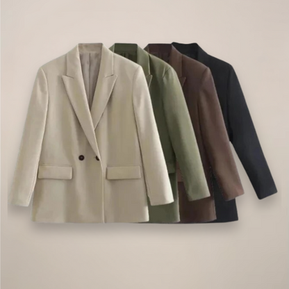 Chic Oversized Double-Breasted Blazer for Fall/Winter Wear