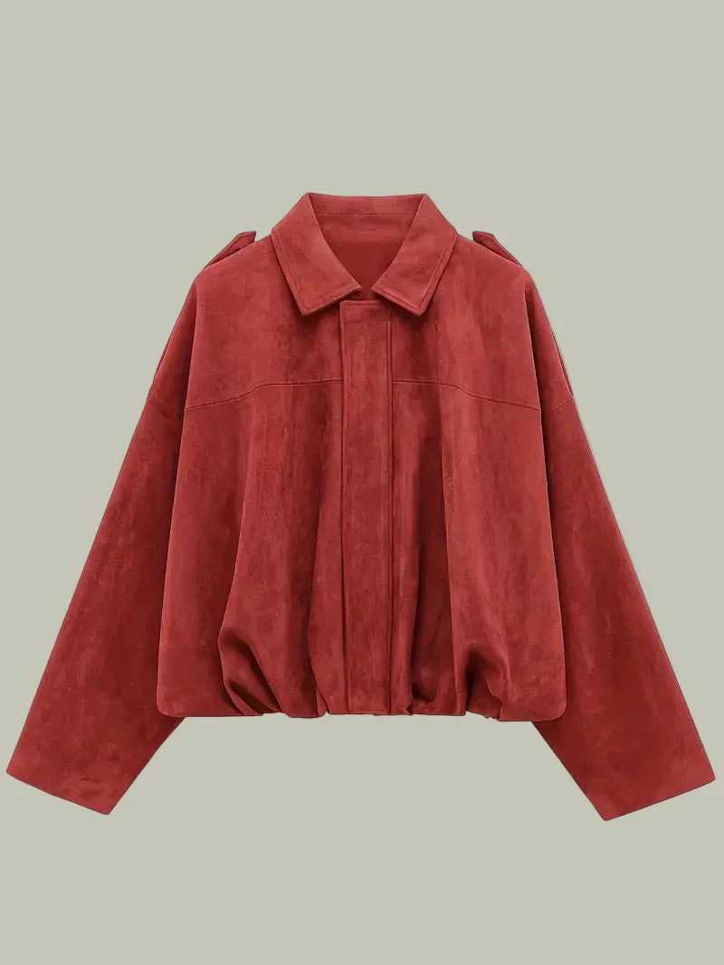Women’s Oversized Faux Suede Jacket for Chic Style