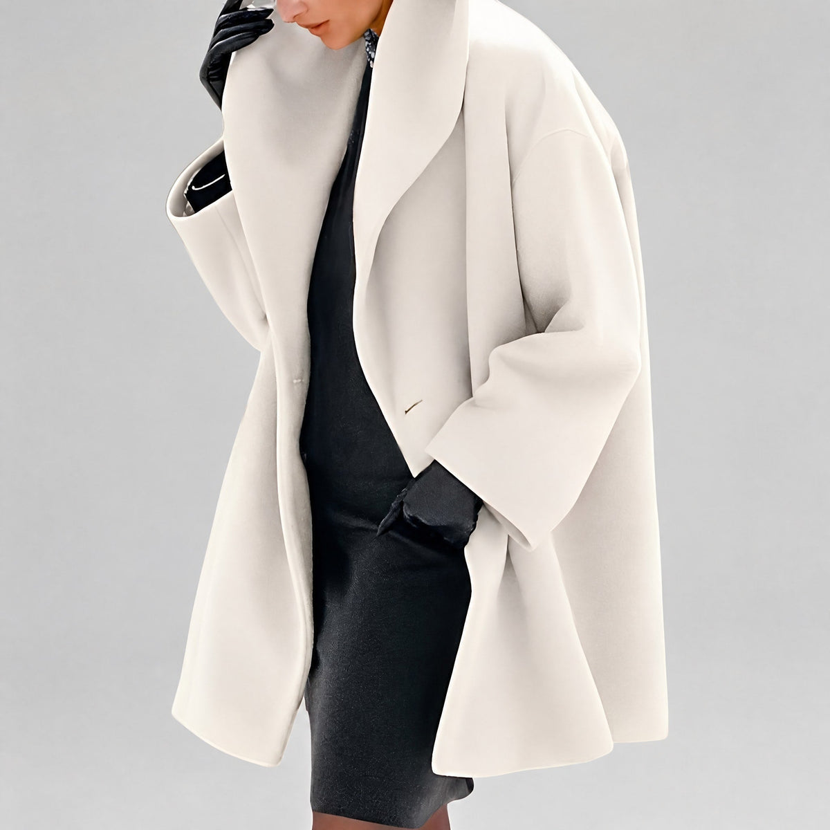 Women's Oversized Longline Coat Shawl Collar Relaxed Fit