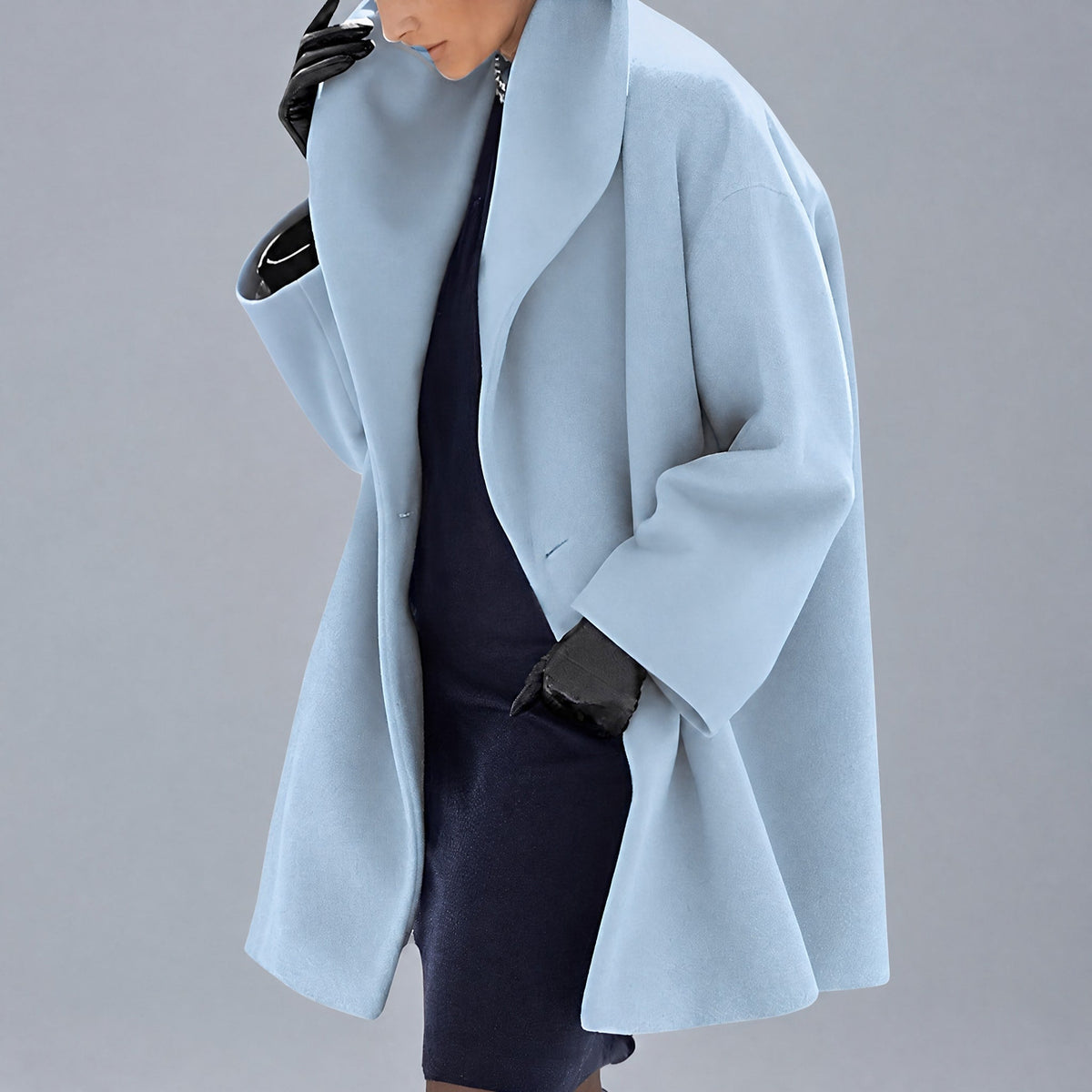 Women's Oversized Longline Coat Shawl Collar Relaxed Fit