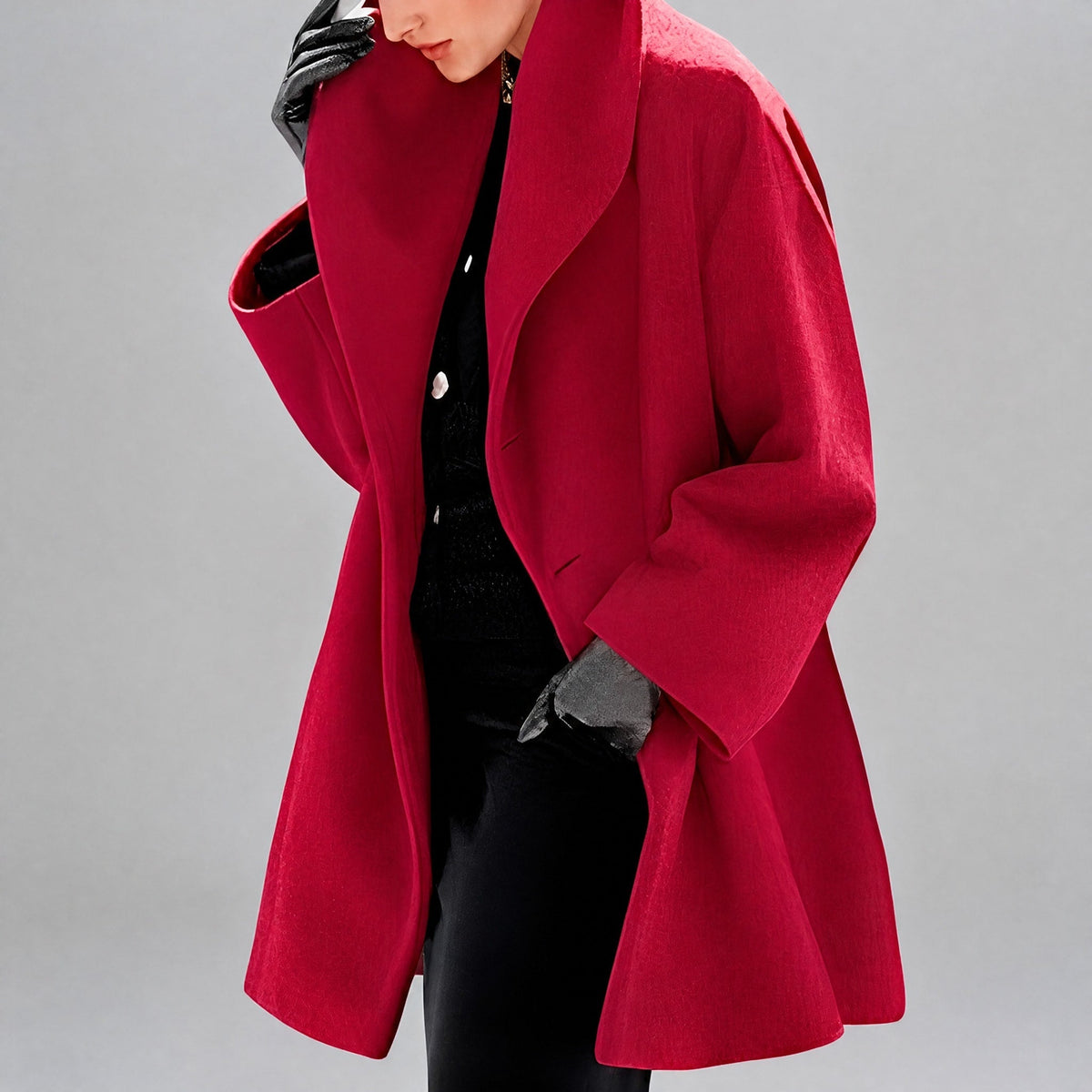 Women's Oversized Longline Coat Shawl Collar Relaxed Fit