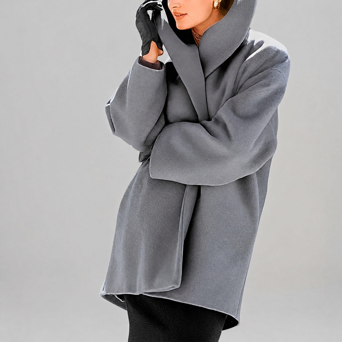 Women's Oversized Longline Coat Shawl Collar Relaxed Fit