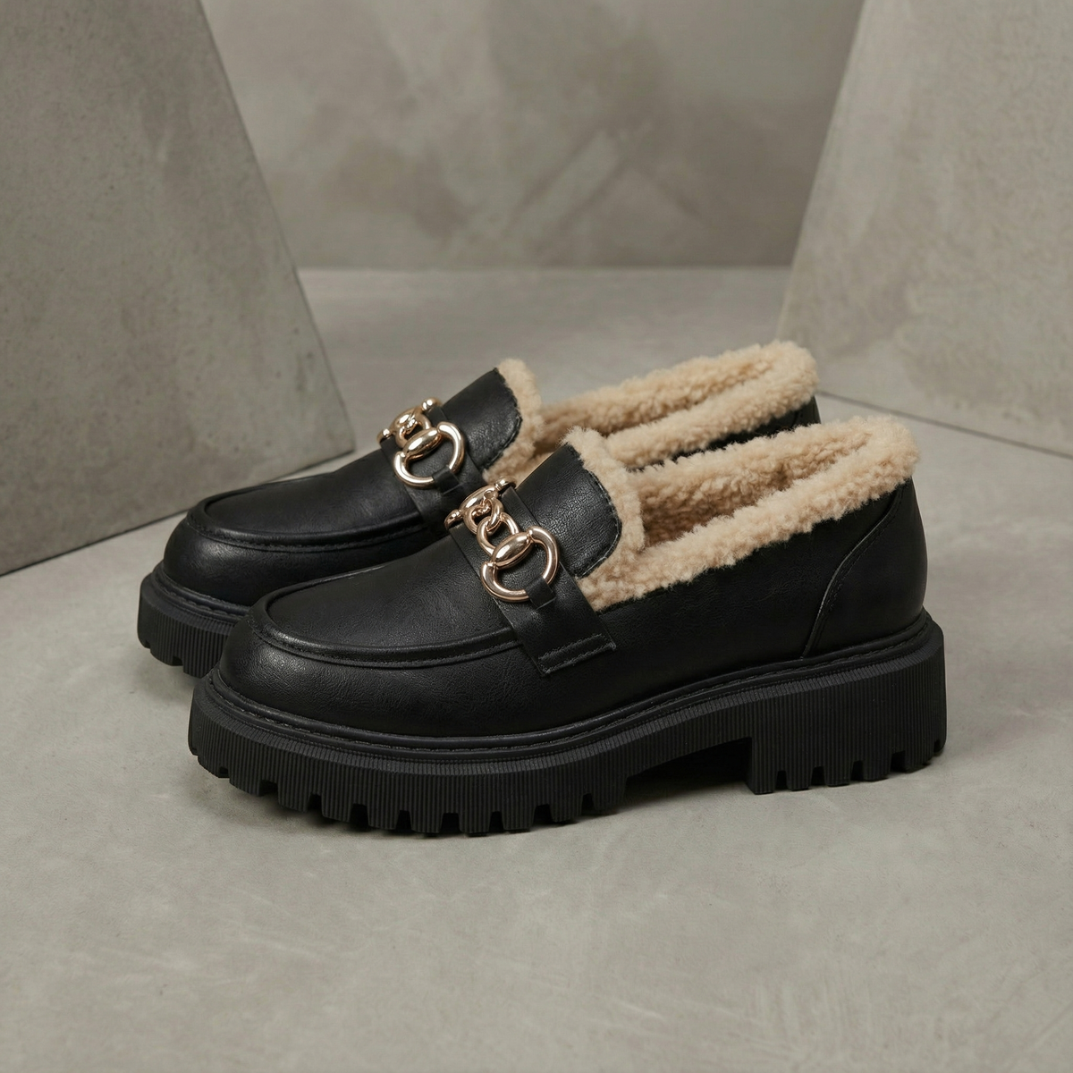 Women's Platform Loafers | Sherpa-Lined & Non-Slip