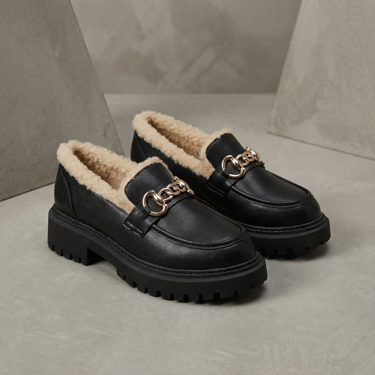 Women's Platform Loafers | Sherpa-Lined & Non-Slip