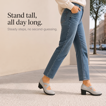 Women's Platform Mary Jane Heels | Crisscross Straps & Stable Comfort