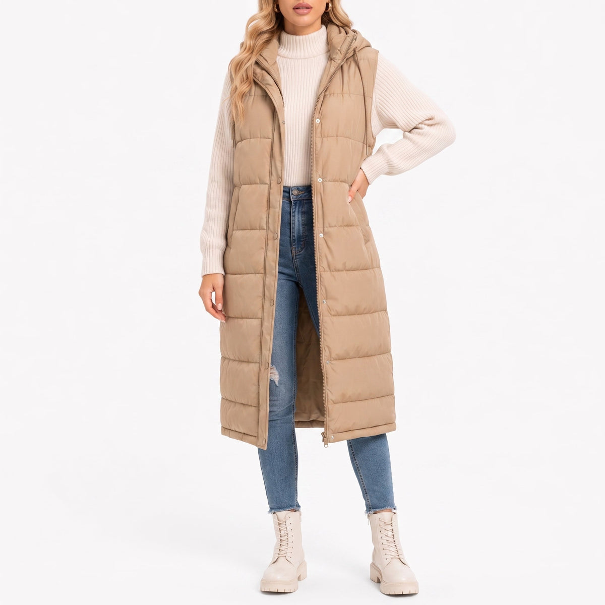Women's Puffer Gilet | Longline & Hooded