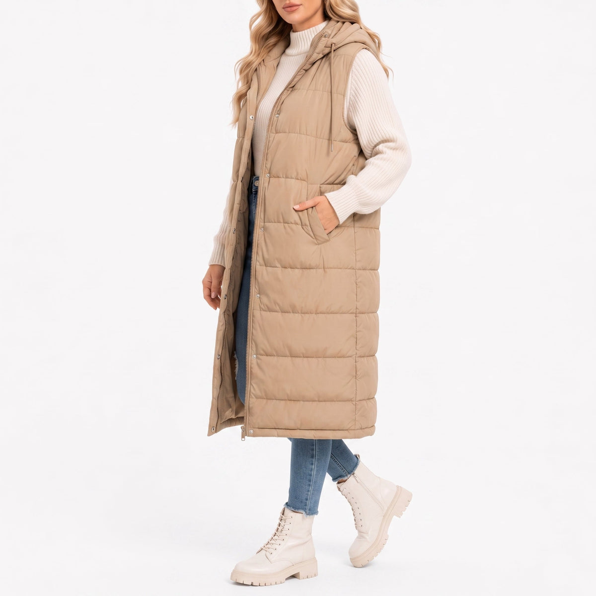 Women's Puffer Gilet | Longline & Hooded