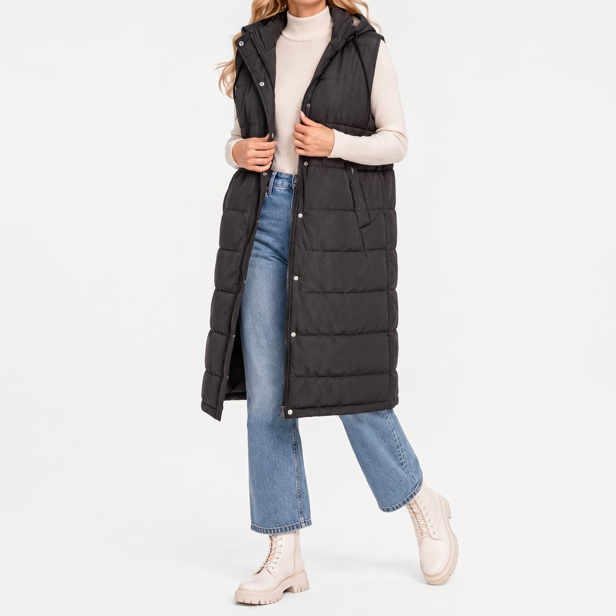 Women's Puffer Gilet | Longline & Hooded