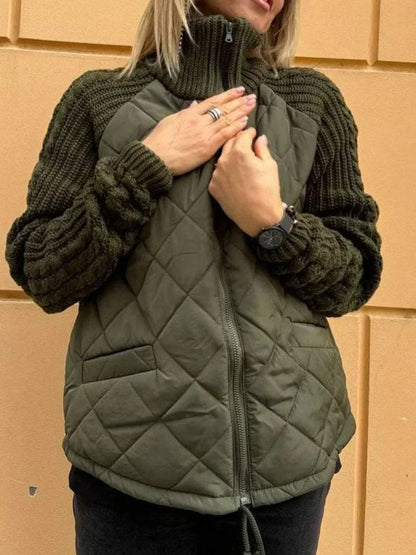Textured Sleeve Quilted Jacket for All Occasions