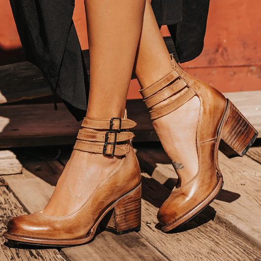 Women's Sandals | Block Heel & Double Buckle Ankle Strap