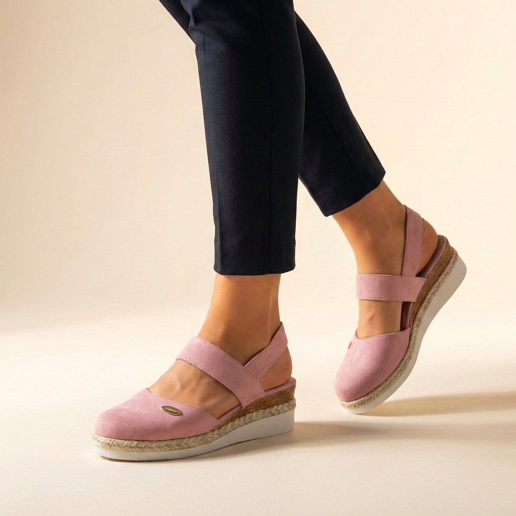 Women's Sandals | Espadrille Platform Wedge & Elasticated Comfort Strap