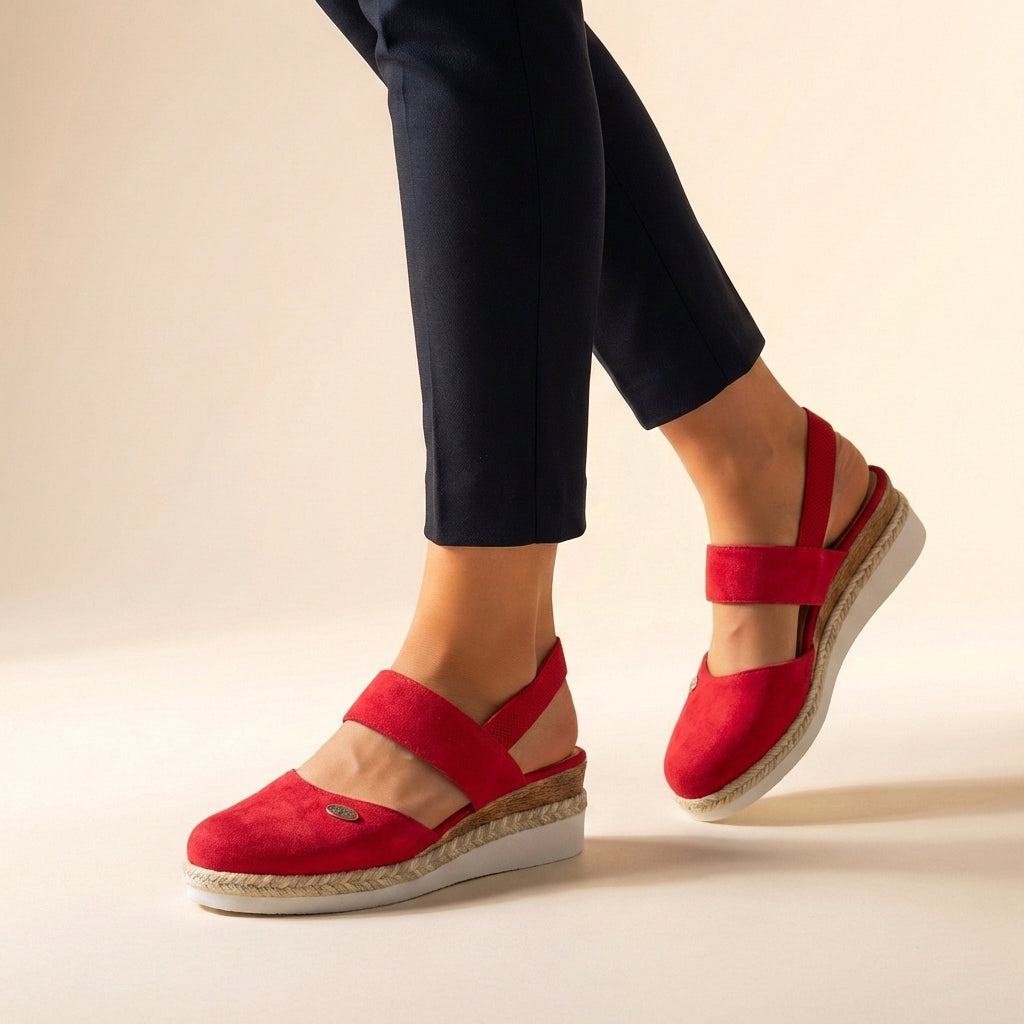 Women's Sandals | Espadrille Platform Wedge & Elasticated Comfort Strap