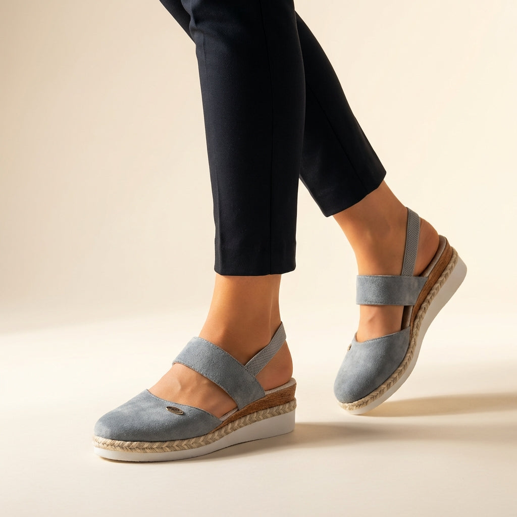 Women's Sandals | Espadrille Platform Wedge & Elasticated Comfort Strap