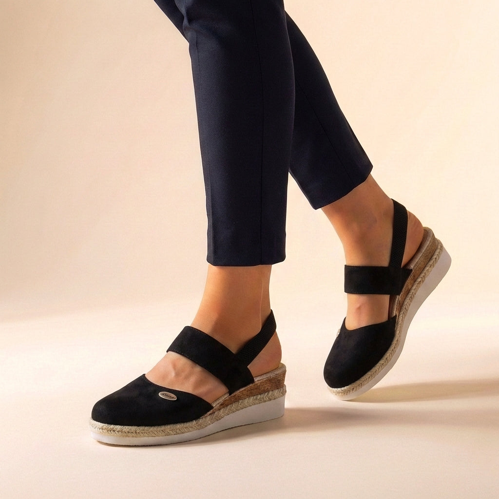 Women's Sandals | Espadrille Platform Wedge & Elasticated Comfort Strap