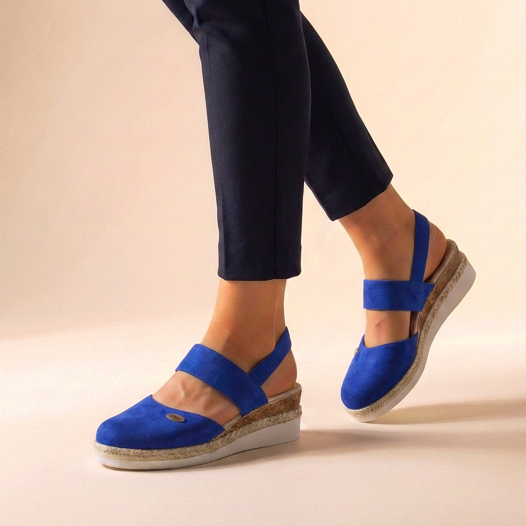 Women's Sandals | Espadrille Platform Wedge & Elasticated Comfort Strap