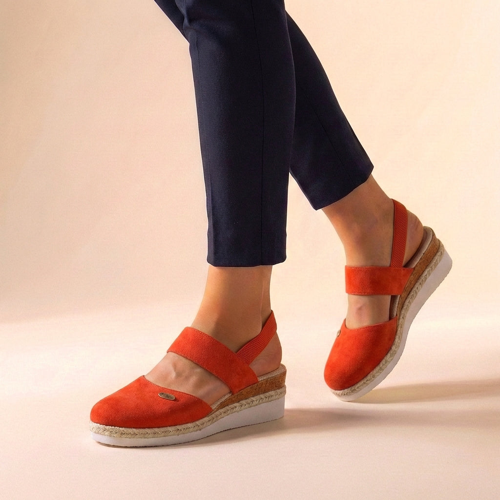 Women's Sandals | Espadrille Platform Wedge & Elasticated Comfort Strap