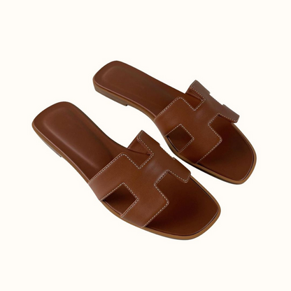Women's Sandals Slip On | H-Strap & Low Heel