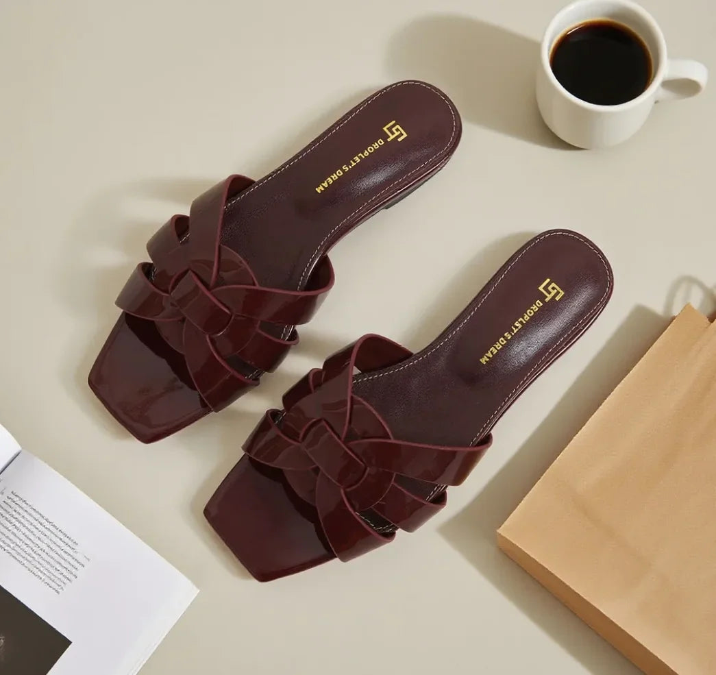 Women's Sandals | Square Toe Slip-On Design
