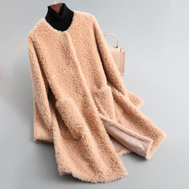 Women's Shearling Coat Relaxed Fit Winter Outerwear