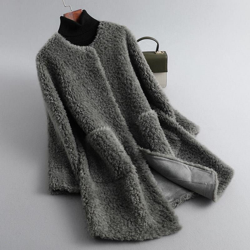 Women's Shearling Coat Relaxed Fit Winter Outerwear