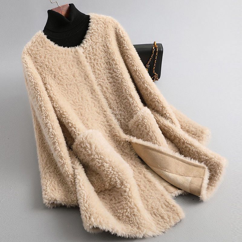 Women's Shearling Coat Relaxed Fit Winter Outerwear