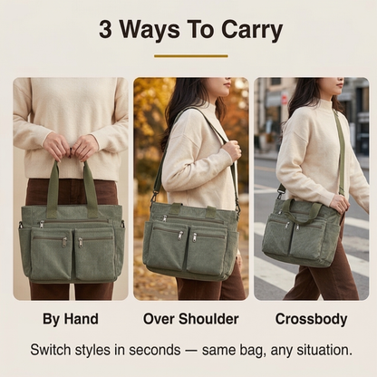 Women's Shoulder Bag | 9 Pockets & Crossbody Strap