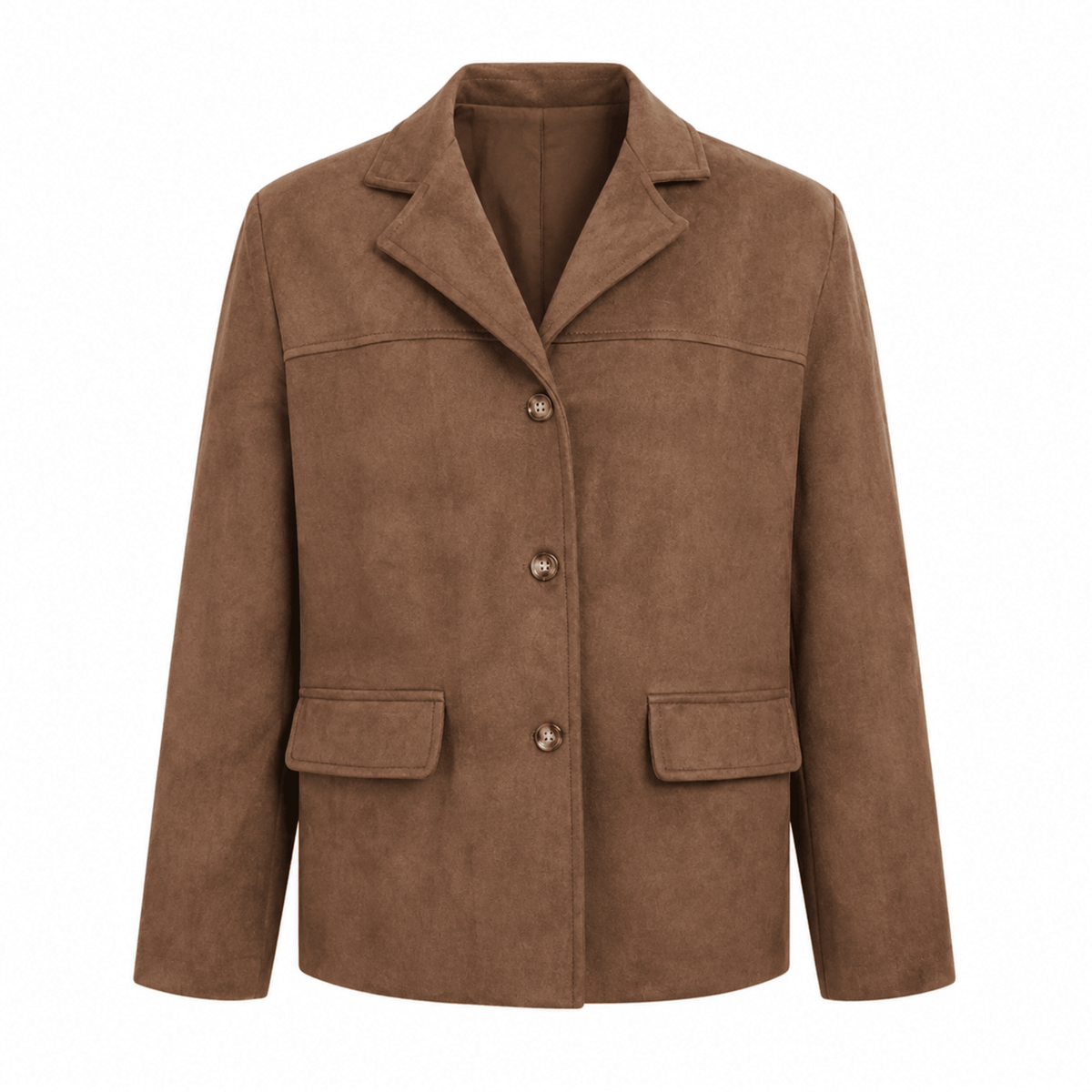 Women's Single-Breasted Blazer Notch Lapel Flap Pockets